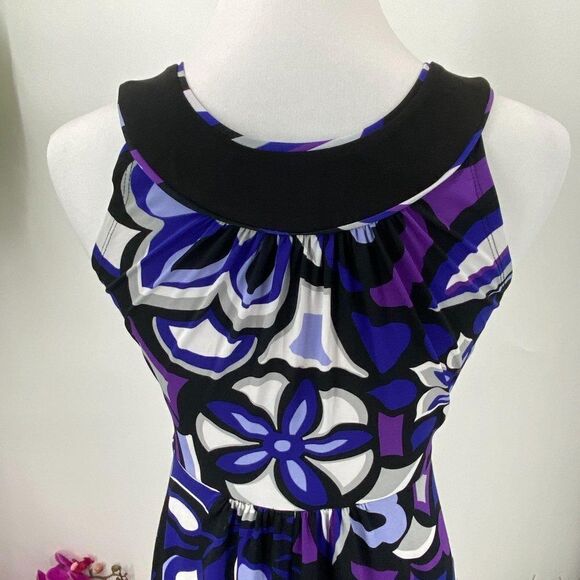 Halter Top Sun DressBlue Black White - Picture 6 of 7